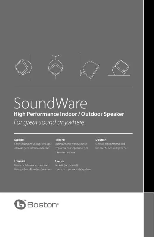 Mode d'emploi BOSTON ACOUSTICS SOUNDWARE