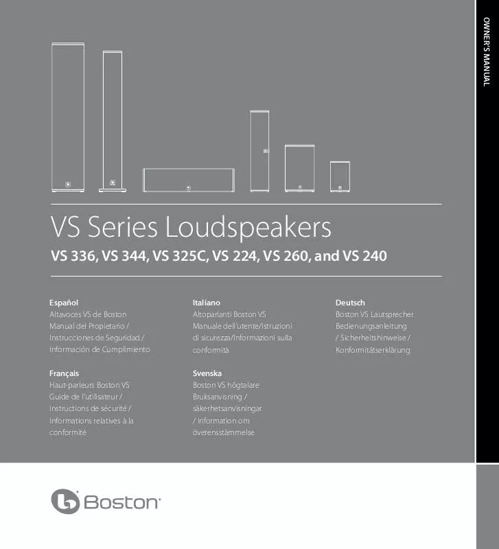 Mode d'emploi BOSTON ACOUSTICS VS 240