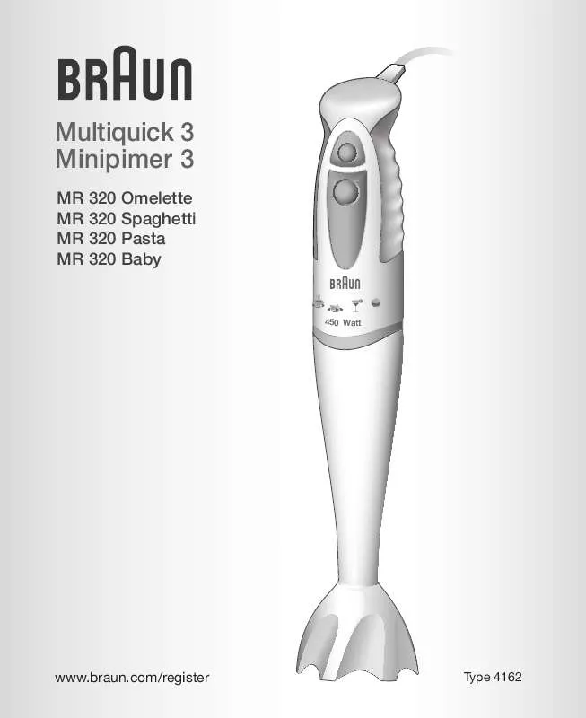 Mode d'emploi BRAUN MR 320 PASTA