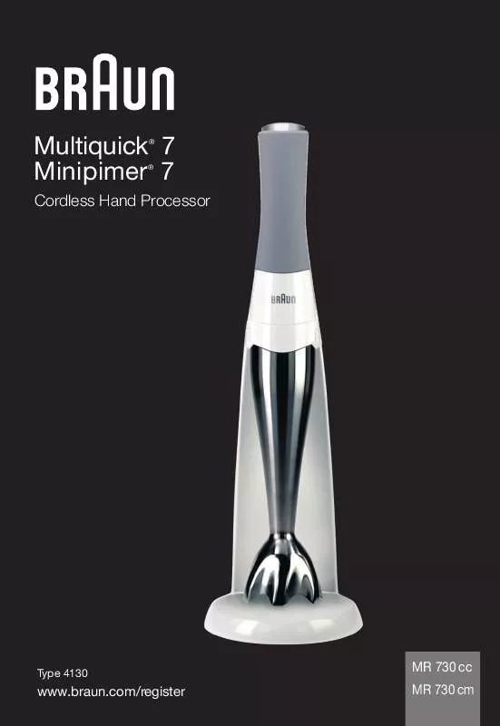 Mode d'emploi BRAUN MULTIQUICK 7