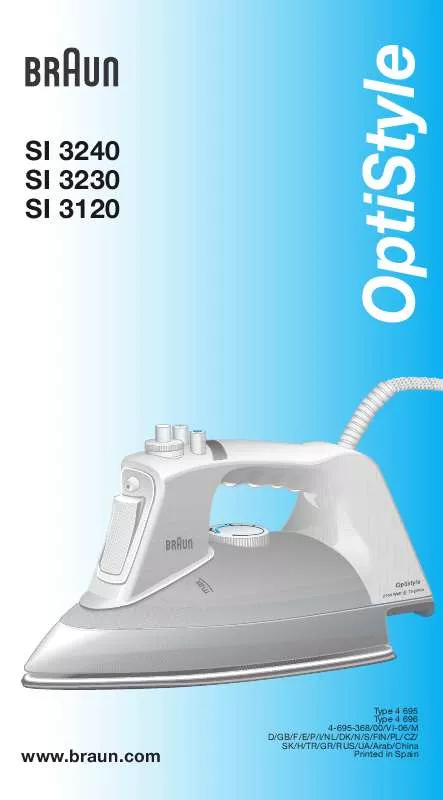 Mode d'emploi BRAUN SI 3120