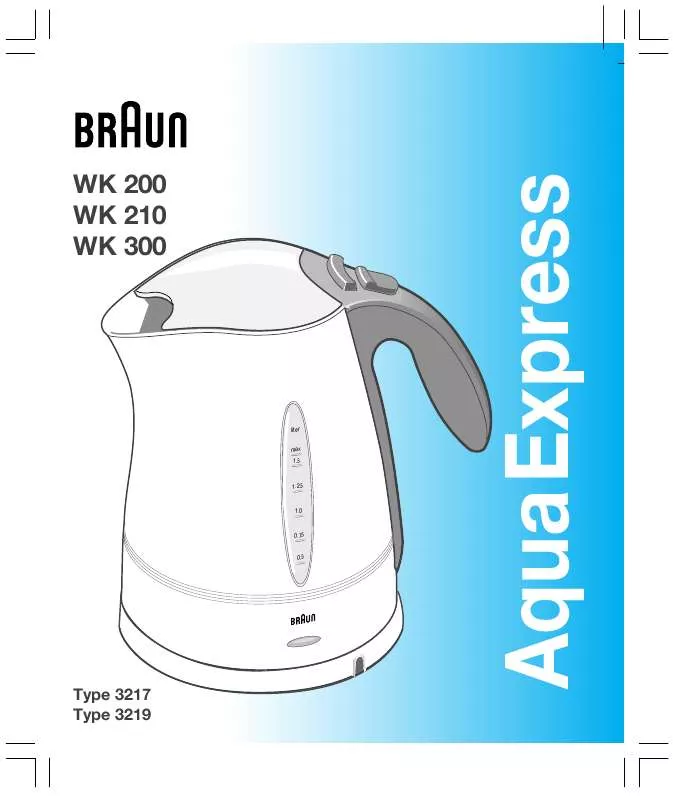 Mode d'emploi BRAUN WK 200