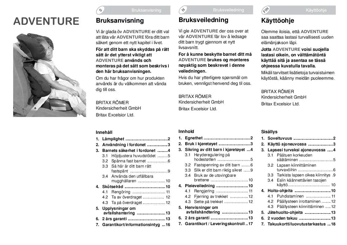 Mode d'emploi BRITAX ADVENTURE