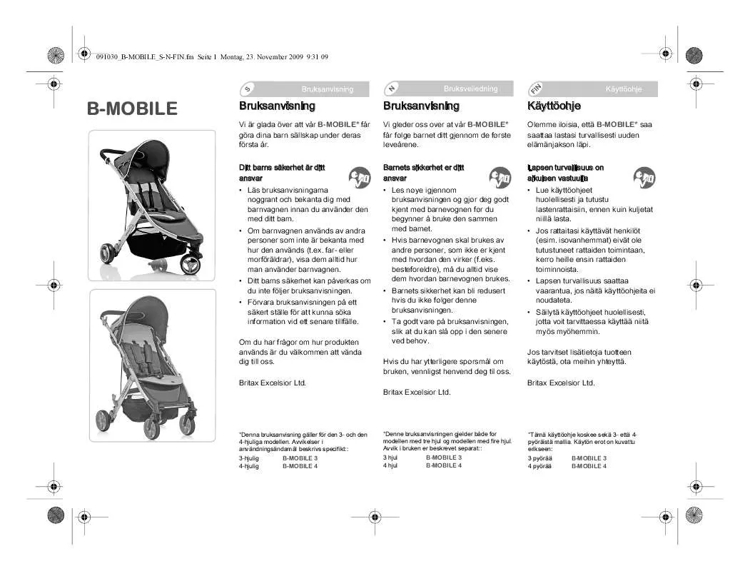 Mode d'emploi BRITAX B-MOBILE