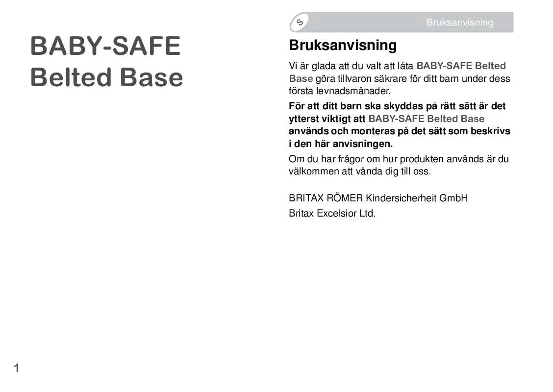 Mode d'emploi BRITAX BABY-SAFE BELTED BASE