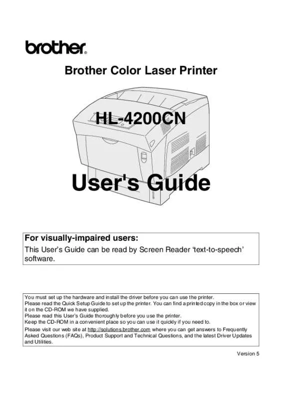 Mode d'emploi BROTHER HL-4200CN