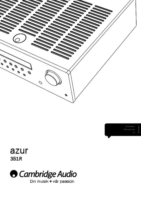 Mode d'emploi CAMBRIDGE AUDIO AZUR 351R