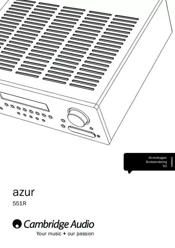 Mode d'emploi CAMBRIDGE AUDIO AZUR 551R