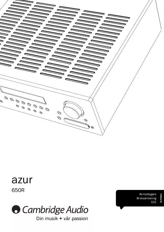 Mode d'emploi CAMBRIDGE AUDIO AZUR 650R