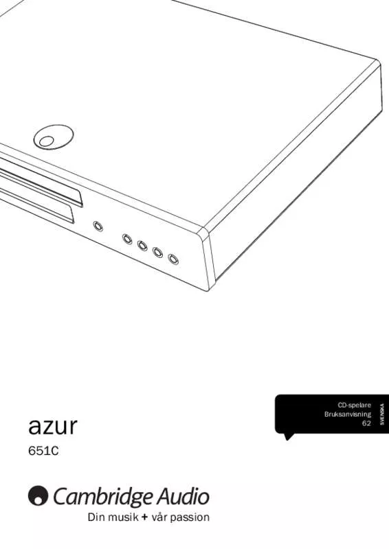 Mode d'emploi CAMBRIDGE AUDIO AZUR 651C