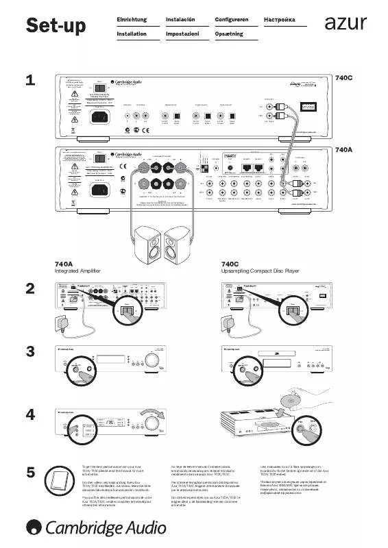 Mode d'emploi CAMBRIDGE AUDIO AZUR 740A