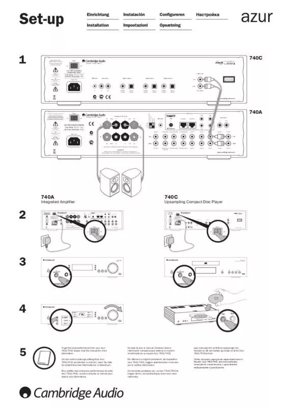 Mode d'emploi CAMBRIDGE AUDIO AZUR 740AC