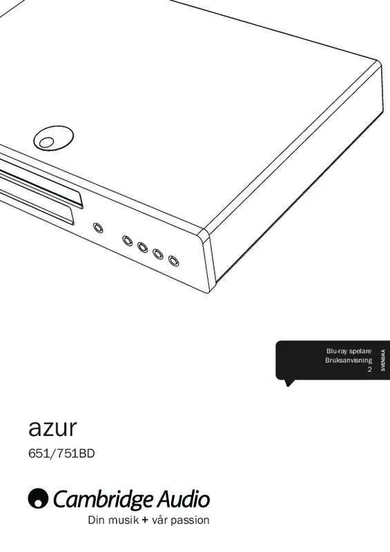 Mode d'emploi CAMBRIDGE AUDIO AZUR 751BD