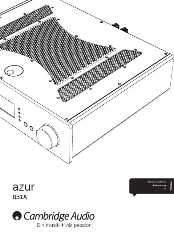 Mode d'emploi CAMBRIDGE AUDIO AZUR 851A