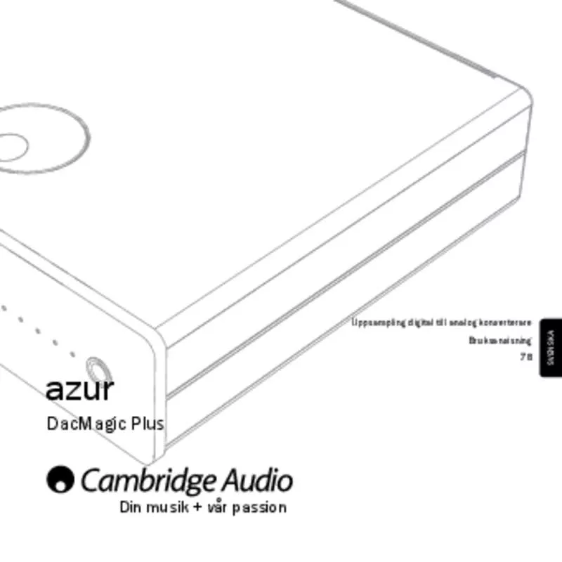 Mode d'emploi CAMBRIDGE AUDIO DACMAGIC PLUS