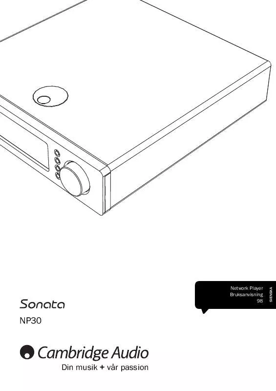 Mode d'emploi CAMBRIDGE AUDIO SONATA NP30