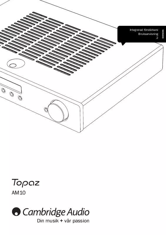 Mode d'emploi CAMBRIDGE AUDIO TOPAZ AM10