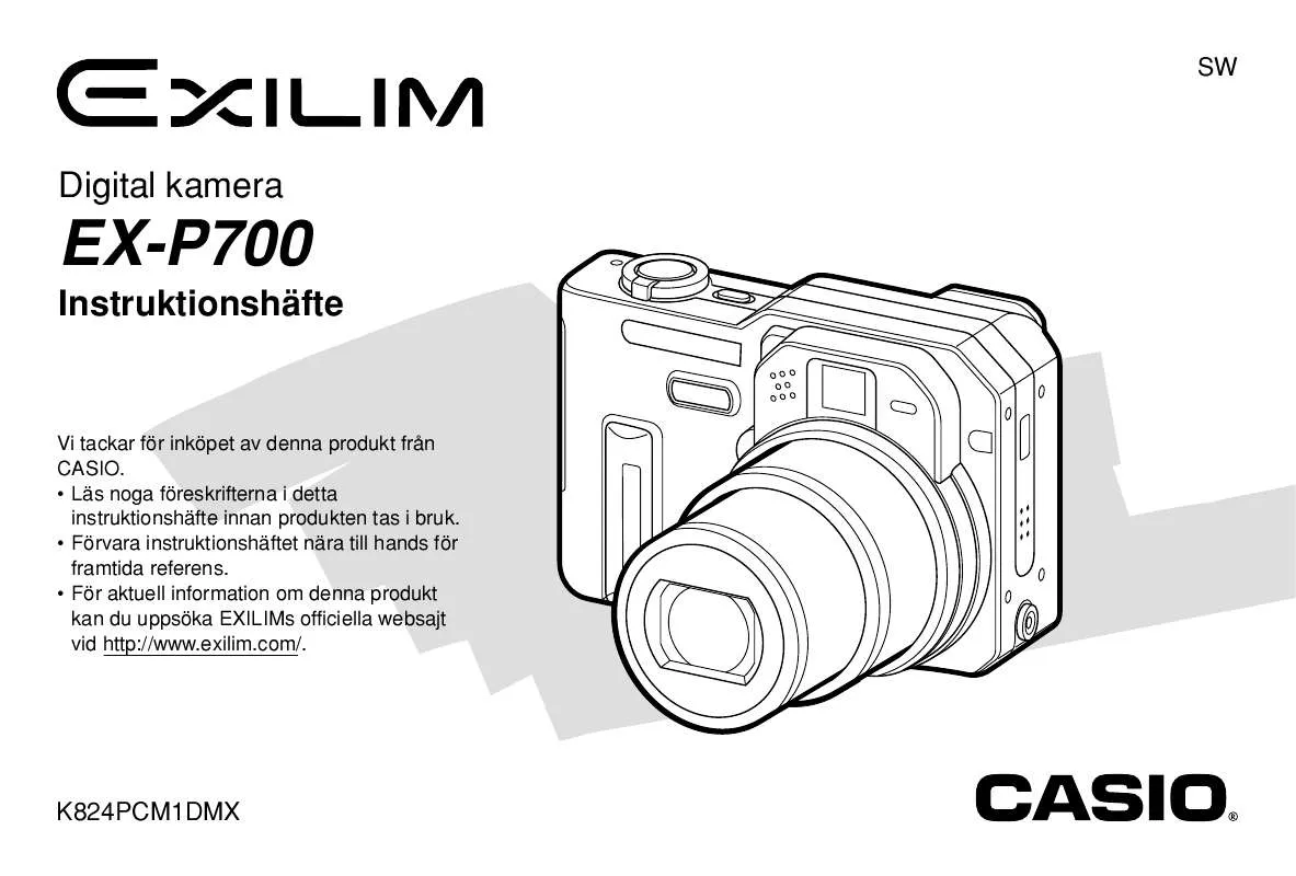 Mode d'emploi CASIO EXILIM EX-P700