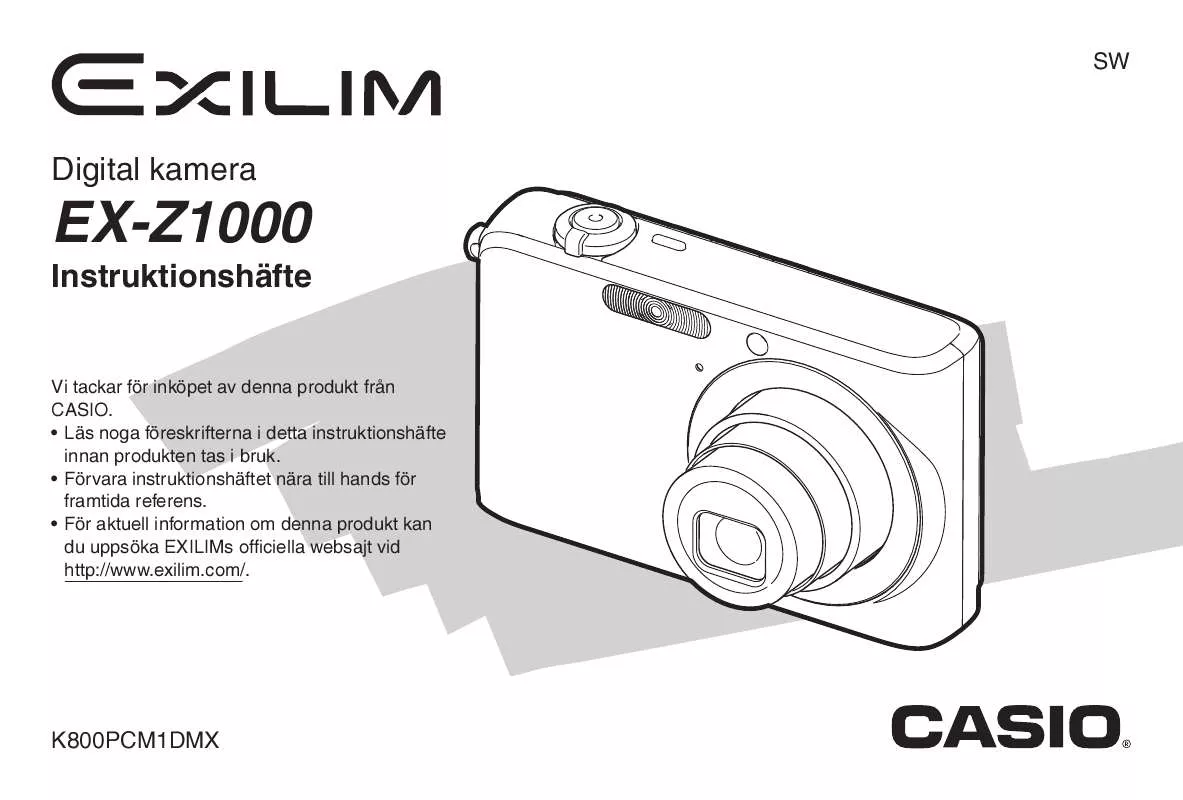 Mode d'emploi CASIO EXILIM EX-Z1000