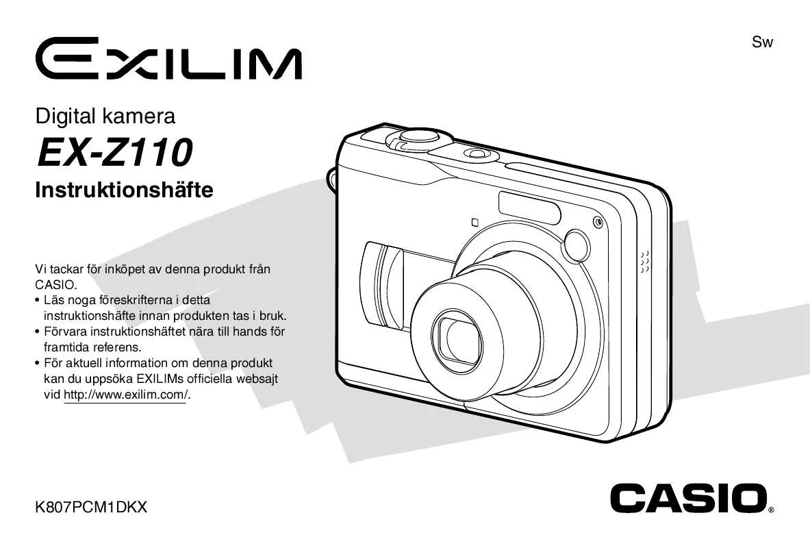 Mode d'emploi CASIO EXILIM EX-Z110