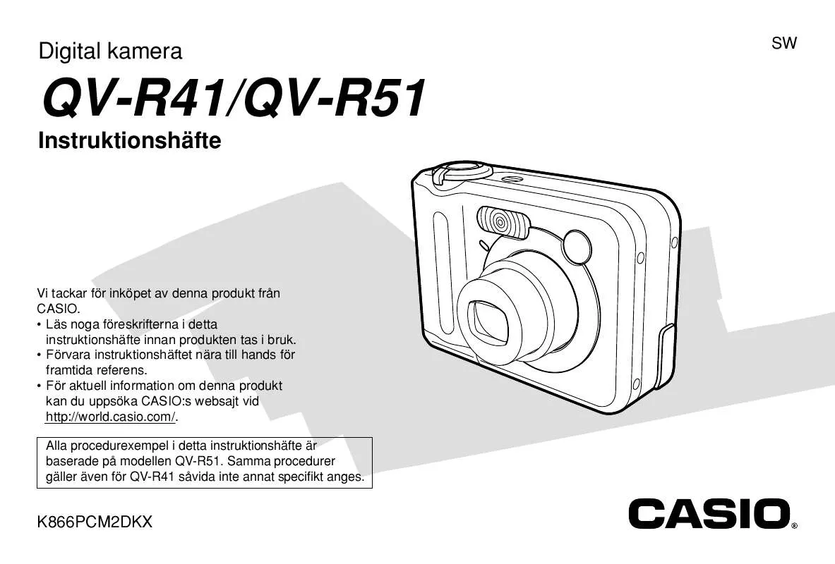 Mode d'emploi CASIO QV-R41