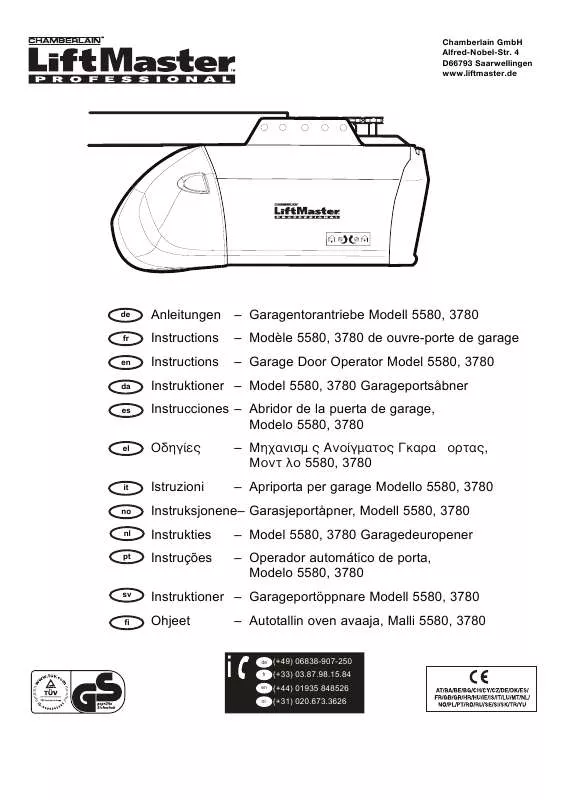 Mode d'emploi CHAMBERLAIN 5580