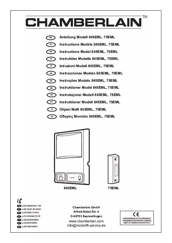 Mode d'emploi CHAMBERLAIN 75EML