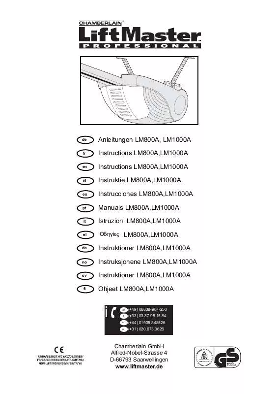 Mode d'emploi CHAMBERLAIN LM1000A