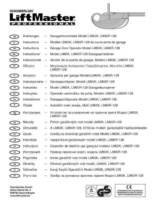 Mode d'emploi CHAMBERLAIN LM60K