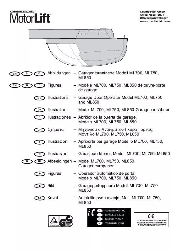 Mode d'emploi CHAMBERLAIN ML700