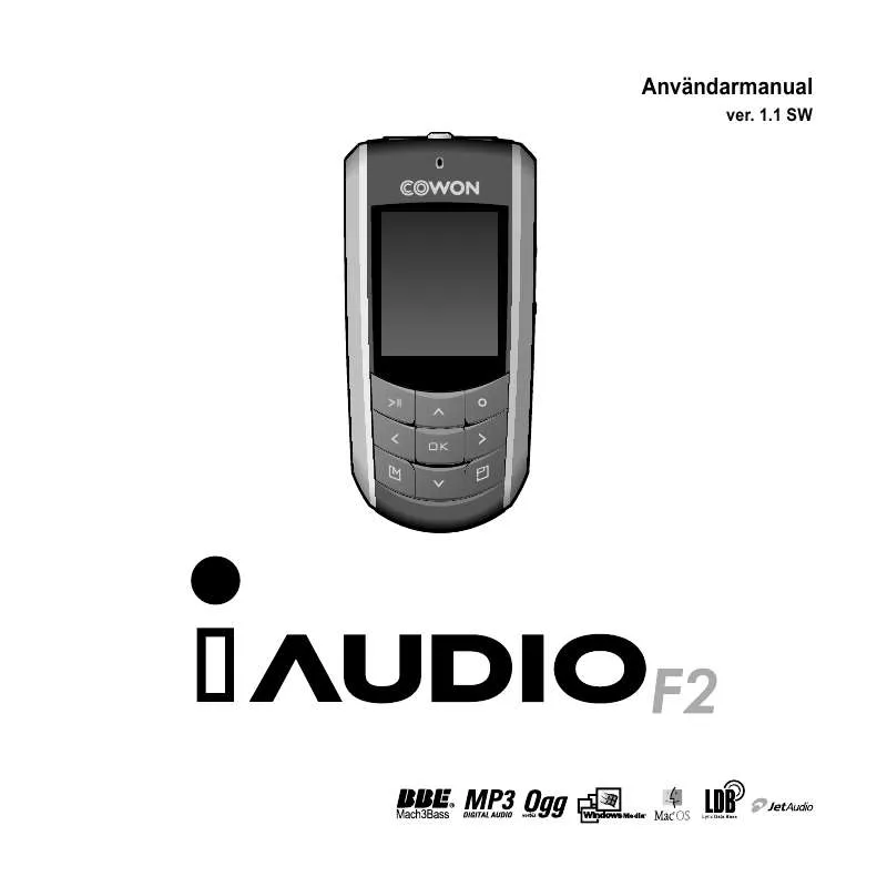 Mode d'emploi COWON IAUDIO F2