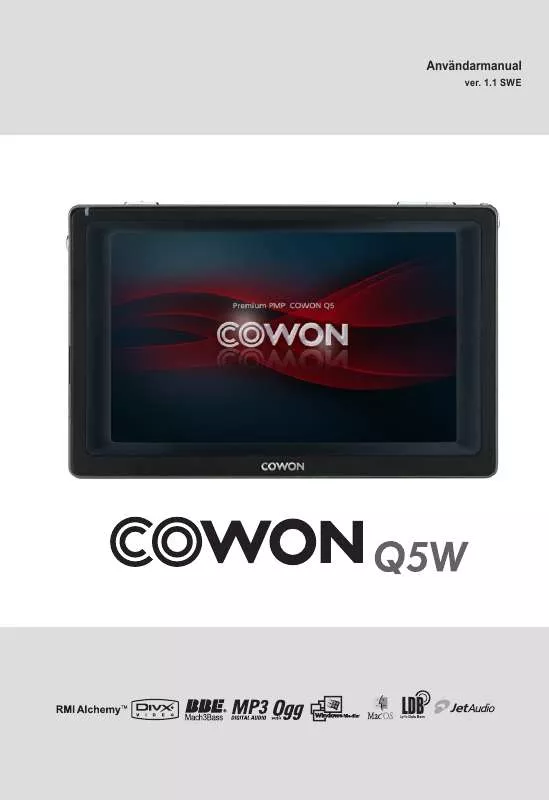 Mode d'emploi COWON Q5W