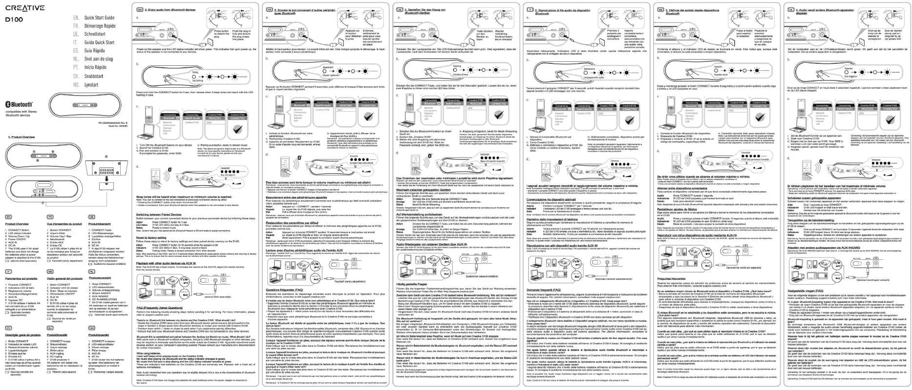 Mode d'emploi CREATIVE D100