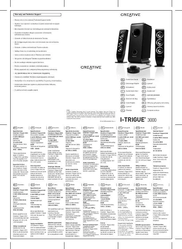 Mode d'emploi CREATIVE I-TRIGUE 3000