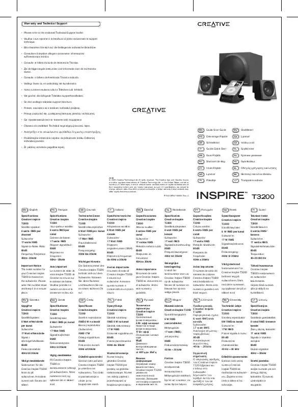 Mode d'emploi CREATIVE INSPIRE T3200