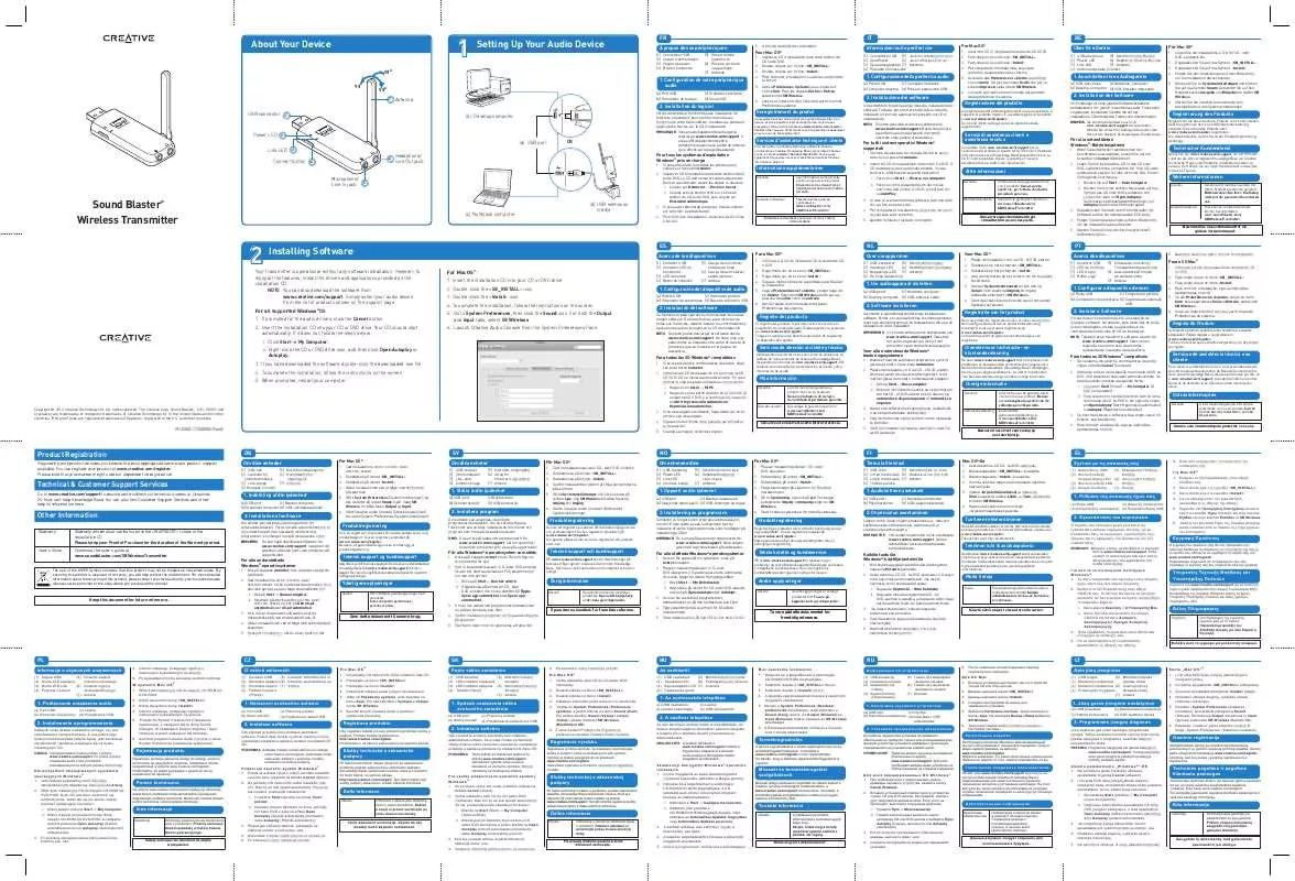 Mode d'emploi CREATIVE SOUND BLASTER WIRELESS TRANSMITTER