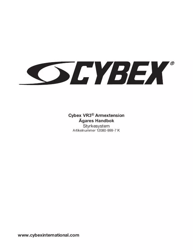 Mode d'emploi CYBEX INTERNATIONAL 12080 ARM EXTENSION