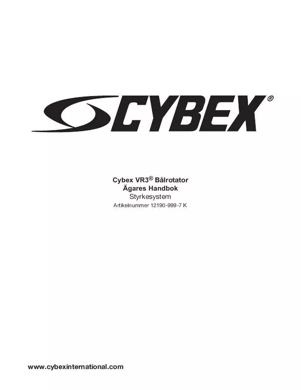 Mode d'emploi CYBEX INTERNATIONAL 12190 TORSO