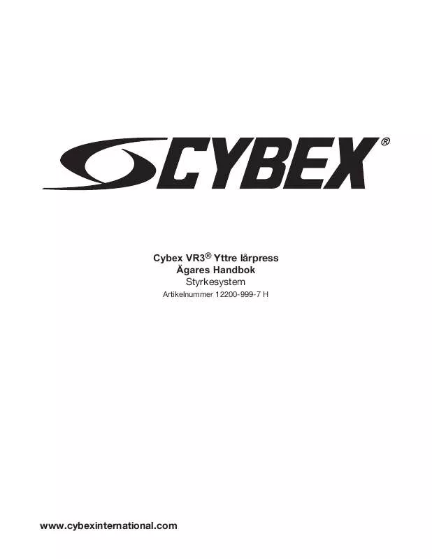 Mode d'emploi CYBEX INTERNATIONAL 12200 HIP ABDUCTION
