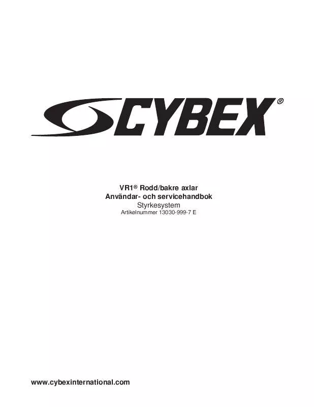 Mode d'emploi CYBEX INTERNATIONAL 13030 ROW-REAR DELT