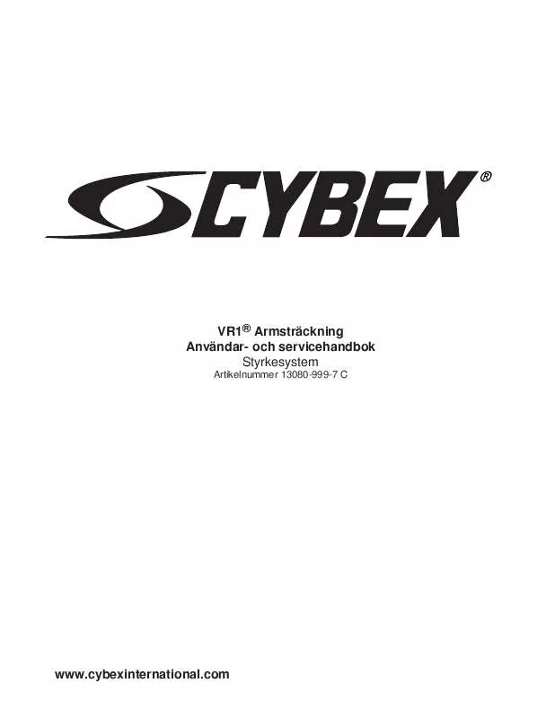 Mode d'emploi CYBEX INTERNATIONAL 13080 ARM EXTENSION