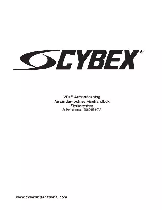 Mode d'emploi CYBEX INTERNATIONAL 13085 ARM EXTENSION