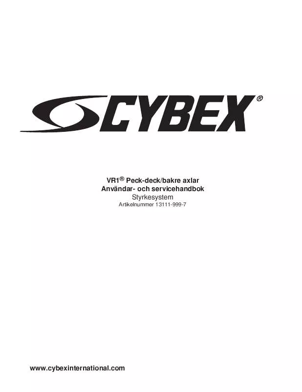 Mode d'emploi CYBEX INTERNATIONAL 13111 FLY-REAR DELT