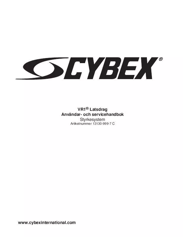 Mode d'emploi CYBEX INTERNATIONAL 13130 LAT PULL