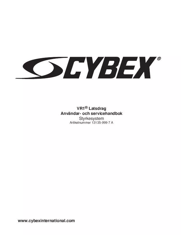 Mode d'emploi CYBEX INTERNATIONAL 13135 PULLDOWN