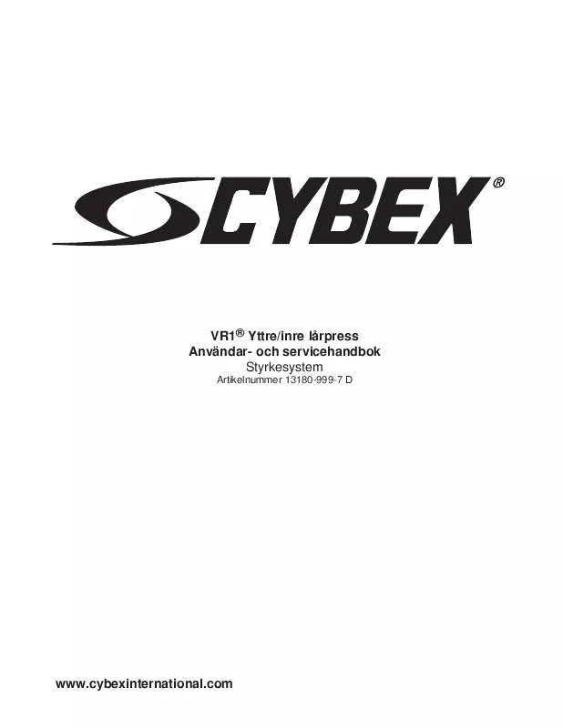 Mode d'emploi CYBEX INTERNATIONAL 13180 HIP AB-AD