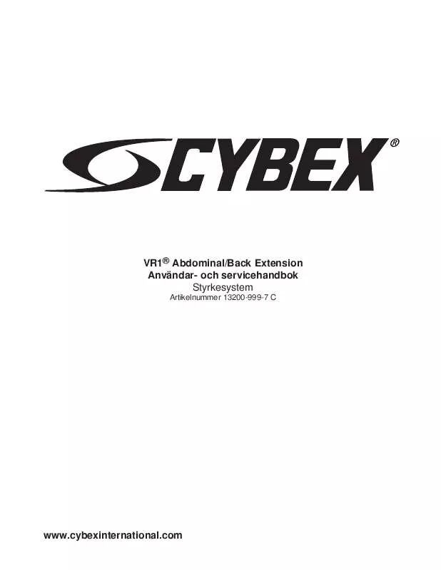 Mode d'emploi CYBEX INTERNATIONAL 13200 AB-BACK