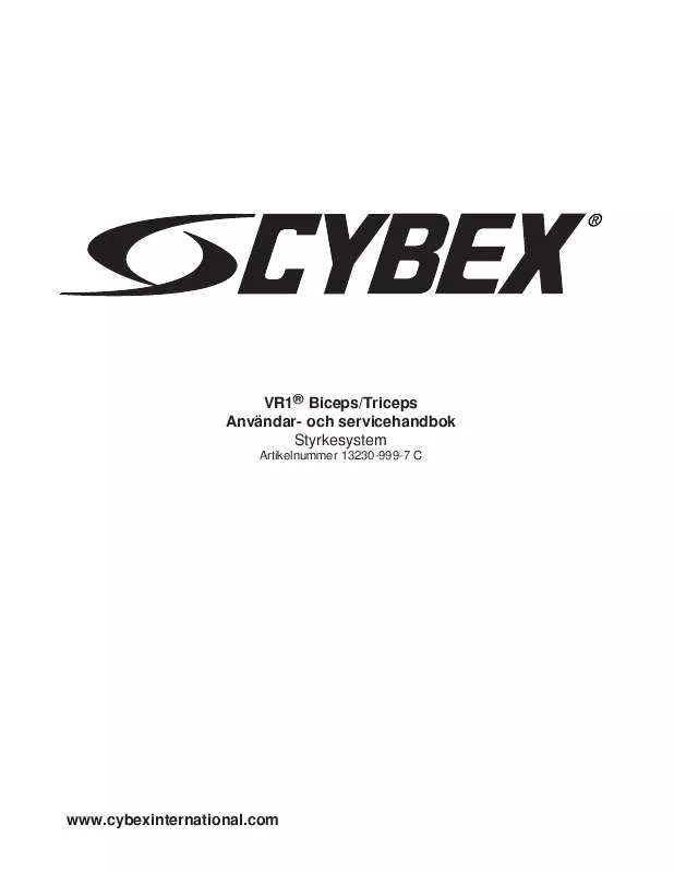 Mode d'emploi CYBEX INTERNATIONAL 13230 TRICEP-BICEP