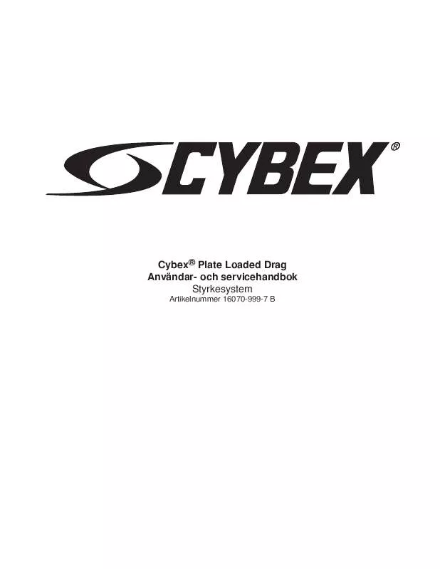 Mode d'emploi CYBEX INTERNATIONAL 16070 PULLDOWN