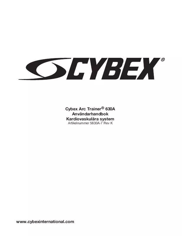 Mode d'emploi CYBEX INTERNATIONAL 630A ARC